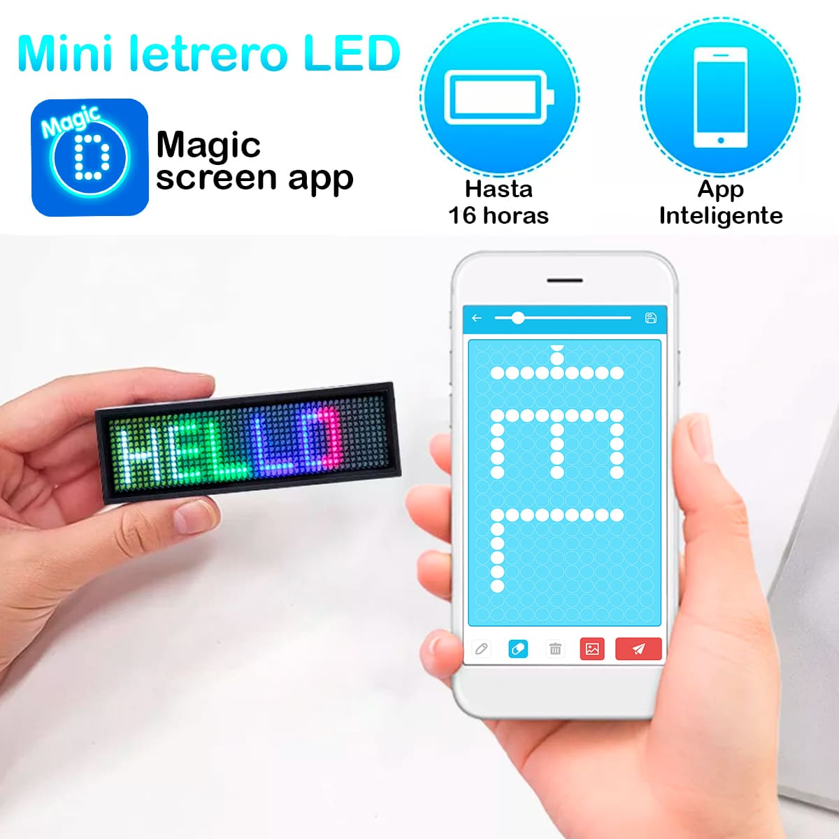 Miniatura 6 de Letrero LED Multicolor Personal LB4C